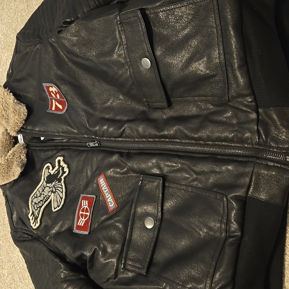 Epic Threads Black Bomber Jacket with Patches Boys Size XL - Picture 6 of 7